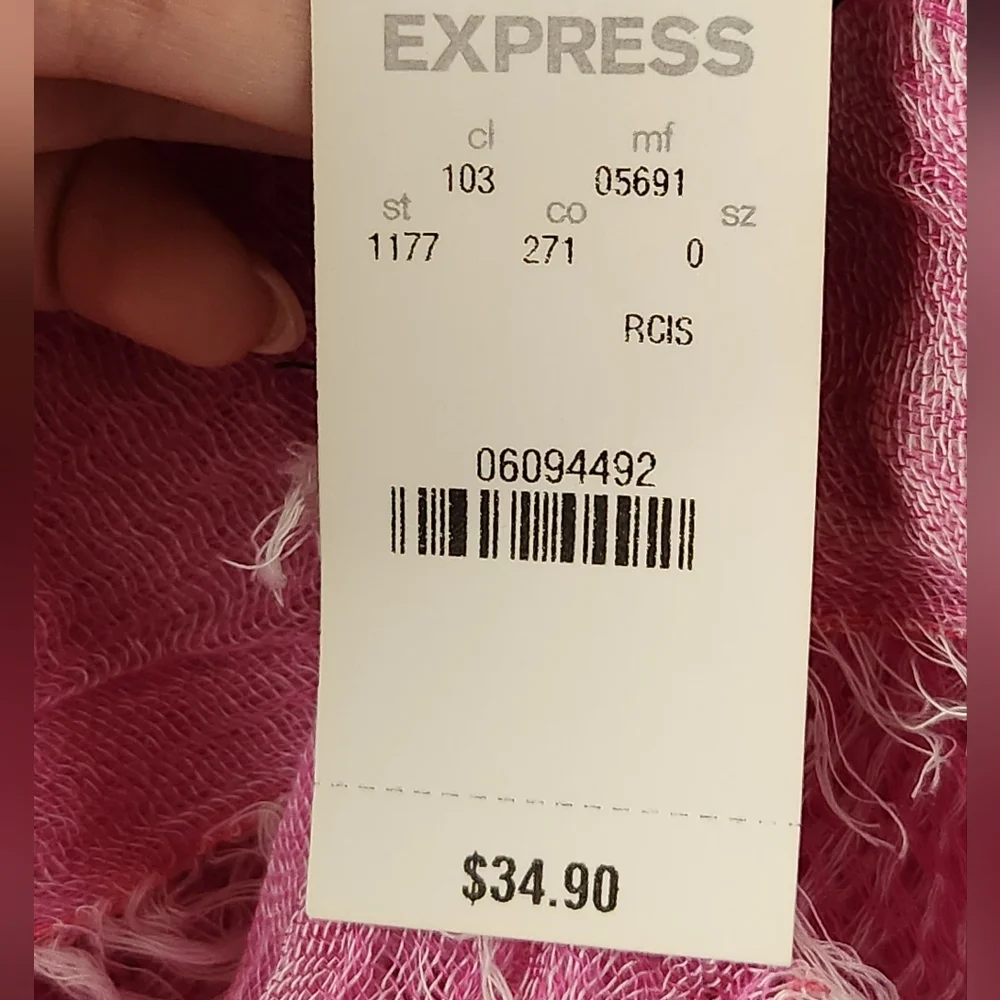 Express Woven Knit‎ Lightweight Scarf Pink One-Size NWT